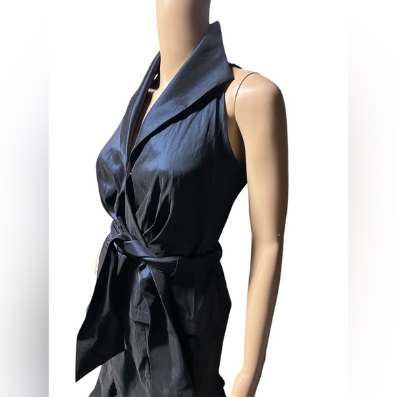 Tadashi Collection Taffeta Navy Blue Cocktail Dress Classy Elegant Formal Women4 - Picture 4 of 10